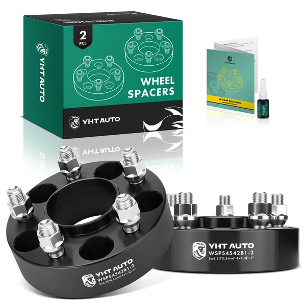 2 Pcs 1.5 inches Black 5x4.5 to 5x4.5 inches Wheel Spacers M14x1.5 70.5mm for 2020-2023 Lincoln Aviator