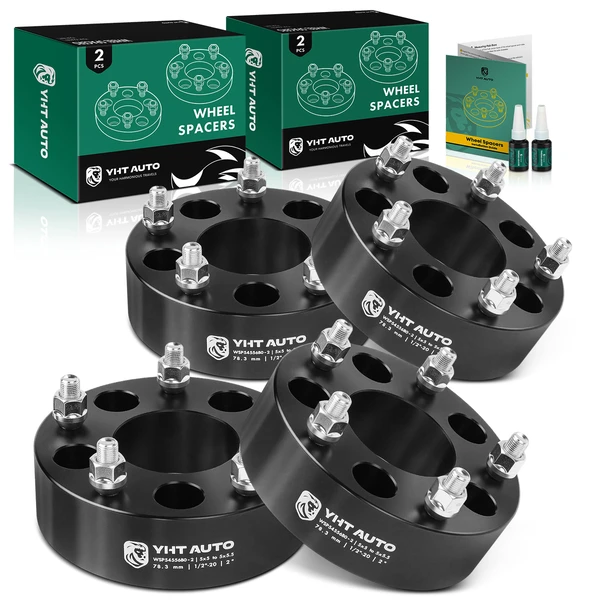 4 Pcs 5x5 inch to 5x5.5 inch Wheel Adapter 1/2 inch-20 78.3mm 2 inch for Jeep Lincoln Cadillac Ford