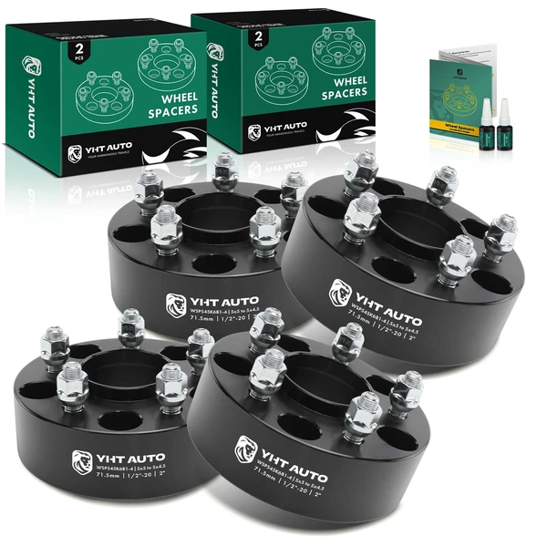 4 Pcs 5x5 to 5x4.5 inches Wheel Adapter 1/2-20 Stud 71.5mm 2 inches for 2007-2018 Jeep Wrangler