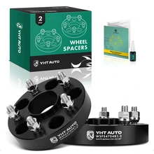 2 Pcs 1.25 inches Black 5x4.75 to 5x4.75 inches Wheel Spacers M12x1.5 66.9mm