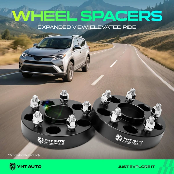 4 Pcs 1.25 inches Black 5x4.75 to 5x4.75 inches Wheel Spacers M12x1.5 66.9mm for 2013-2019 Cadillac XTS