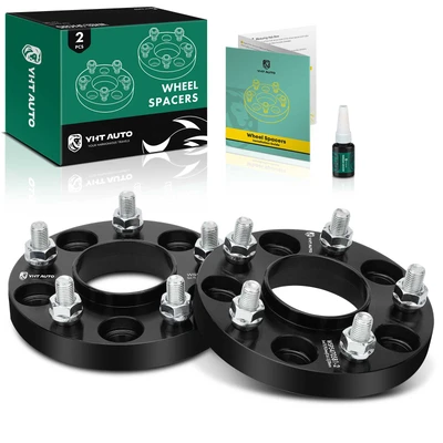2 Pcs 0.79 inch Black 5x4.75 to 5x4.75 inches Wheel Spacers M12x1.5 70.3mm
