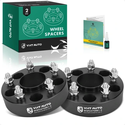 2 Pcs 1.5 inches Black 5x4.75 to 5x4.75 inches Wheel Spacers M12x1.5 70.5mm