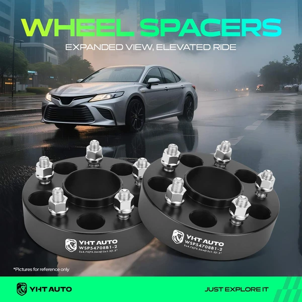 2 Pcs 1.5 inches Black 5x4.75 to 5x4.75 inches Wheel Spacers M12x1.5 70.5mm for 2004-2009 Cadillac XLR