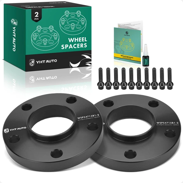 2 Pcs 0.79 inch Black 5x4.72 to 5x4.72 inches Wheel Spacers M12x1.5 72.56mm for 2010 BMW 550i GT