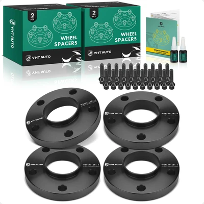 4 Pcs 0.79 inch Black 5x4.72 to 5x4.72 inches Wheel Spacers M12x1.5 72.56mm