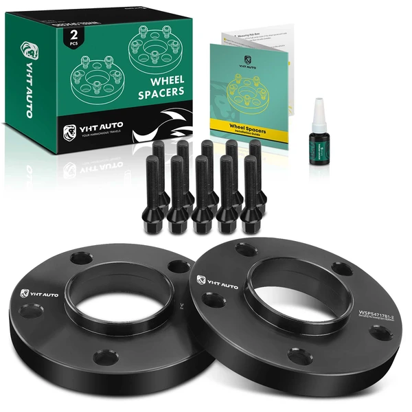 2 Pcs 0.79 inches Black 5x4.72 to 5x4.72 inches Wheel Spacers M12x1.5 74.1mm for 2001-2003 BMW 530i