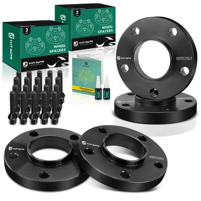 4 Pcs 0.79 inches Black 5x4.72 to 5x4.72 inches Wheel Spacers M12x1.5 74.1mm