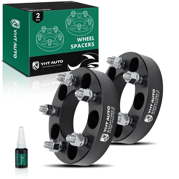 2 Pcs 1.25 inches Black 5x4.75 to 5x4.75 inches Wheel Spacers M12x1.5 87.1mm for 1984-2019 Chevrolet Corvette