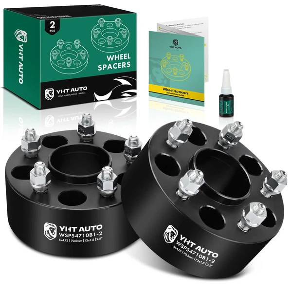 2 Pcs 2.5 inches Black 5x4.75 to 5x4.75 inches Wheel Spacers M12x1.5 70.5mm for 1988-2004 Chevrolet S10