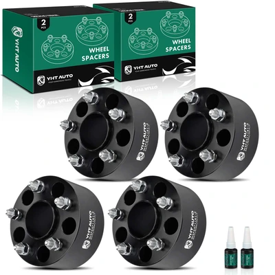 4 Pcs 3 inches Black 5x4.75 to 5x4.75 inches Wheel Spacers M12x1.5 70.5mm