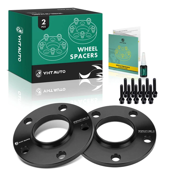 2 Pcs 0.4 inches 5x4.72 In. to 5x4.72 In. Wheel Spacers M12x1.5 72.56mm for 1994-1997 BMW 840Ci