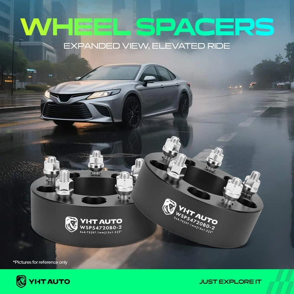 2 Pcs 2 inches Black 5x4.75 to 5x4.75 inches Wheel Spacers M12x1.5 87.1mm for Cadillac Chevrolet