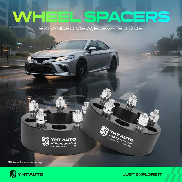 4 Pcs 2 inches Black 5x4.75 to 5x4.75 inches Wheel Spacers M12x1.5 87.1mm for Cadillac Chevrolet