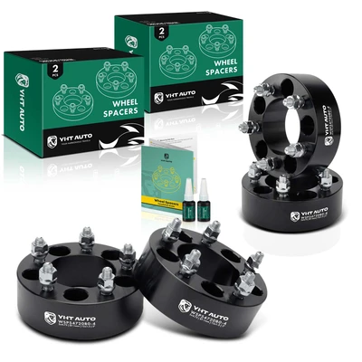 4 Pcs 2 inches Black 5x4.75 to 5x4.75 inches Wheel Spacers M12x1.5 87.1mm