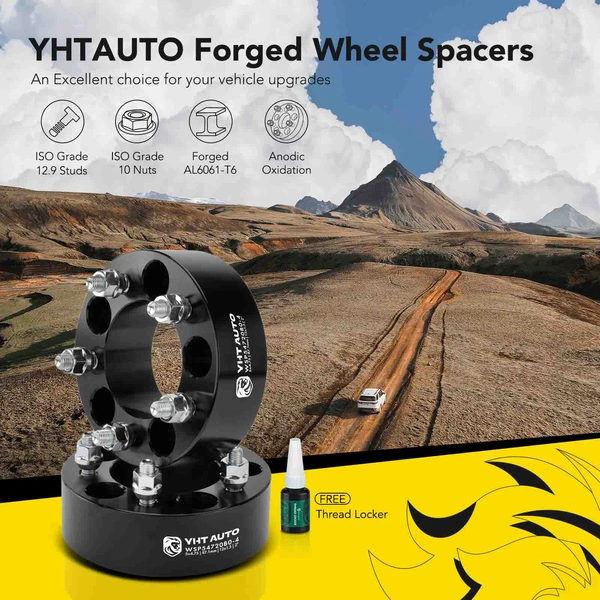 4 Pcs 2 inches Black 5x4.75 to 5x4.75 inches Wheel Spacers M12x1.5 87.1mm for 1995-2004 GMC Sonoma