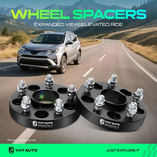 2 Pcs 1 inches Black 5x4.75 to 5x4.75 inches Wheel Spacers M14x1.5 66.9mm for 2008-2019 Cadillac CTS