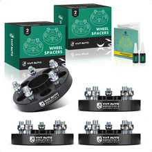 4 Pcs 1 inch Black 5x4.75 to 5x4.75 inches Wheel Spacers M14x1.5 66.9mm