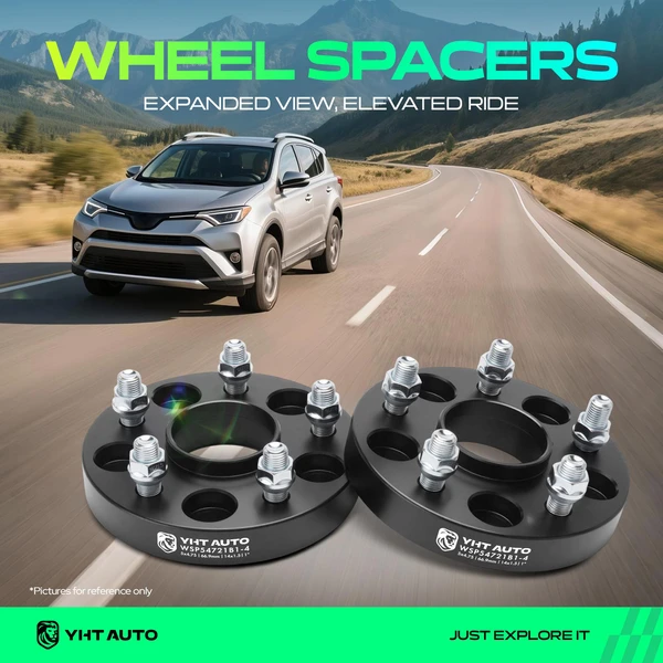 4 Pcs 1 inch Black 5x4.75 to 5x4.75 inches Wheel Spacers M14x1.5 66.9mm for 2008-2019 Cadillac CTS