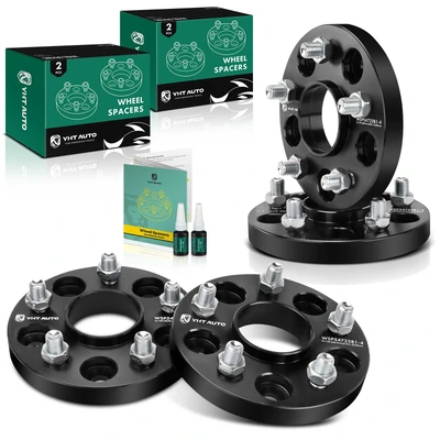 4 Pcs 0.79 inch Black 5x4.72 to 5x4.72 inches Wheel Spacers M14x1.5 66.9mm