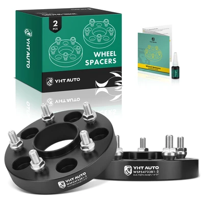 2 Pcs 1 inch Black 5x4.75 to 5x4.75 inches Wheel Spacers 0.4375 inch 70.3mm