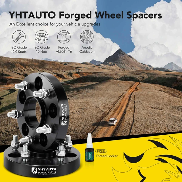 2 Pcs 1 inch Black 5x4.75 to 5x4.75 inches Wheel Spacers 0.4375 inch 70.3mm for 1964-1967 1975-1976 1978 Chevrolet Impala