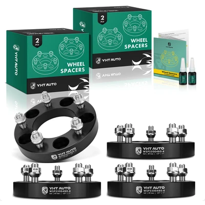 4 Pcs 1 inch Black 5x5 to 5x5 inches Wheel Spacers 0.5 inch x 20 87.1mm