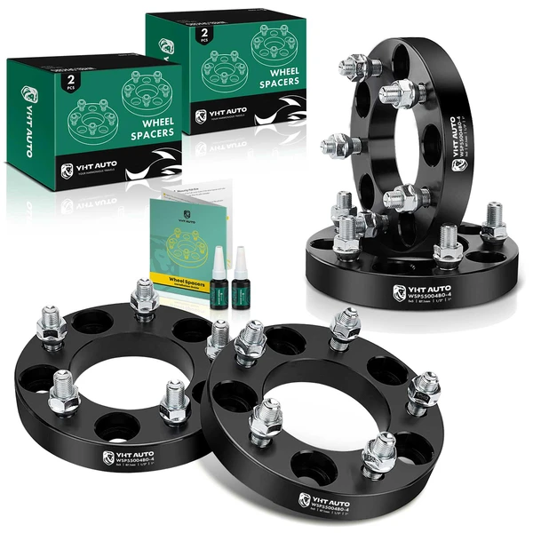 4 Pcs 1 inch Black 5x5 to 5x5 inches Wheel Spacers 0.5 inch x 20 87.1mm for 1985-2002 GMC Safari