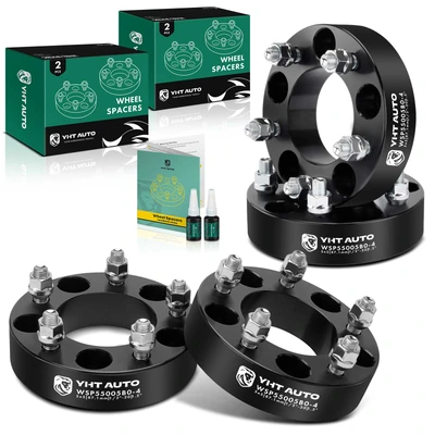 4 Pcs 1.5 inches Black 5x5 to 5x5 inches Wheel Spacers M20x0.5 87.1mm