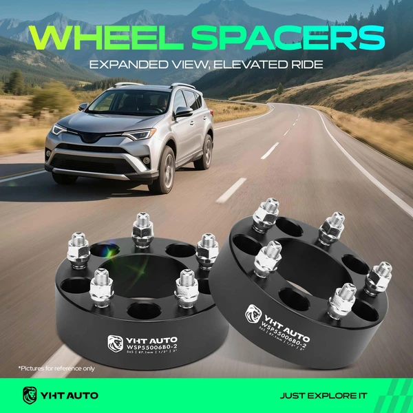 2 Pcs 2 inches Black 5x5 to 5x5 inches Wheel Spacers 0.5 inch x 20 87.1mm for 1985-2002 GMC Safari