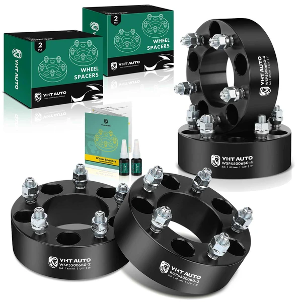 4 Pcs 2 inches Black 5x5 to 5x5 inches Wheel Spacers 0.5 inch x 20 87.1mm for 1959-1983 Cadillac DeVille