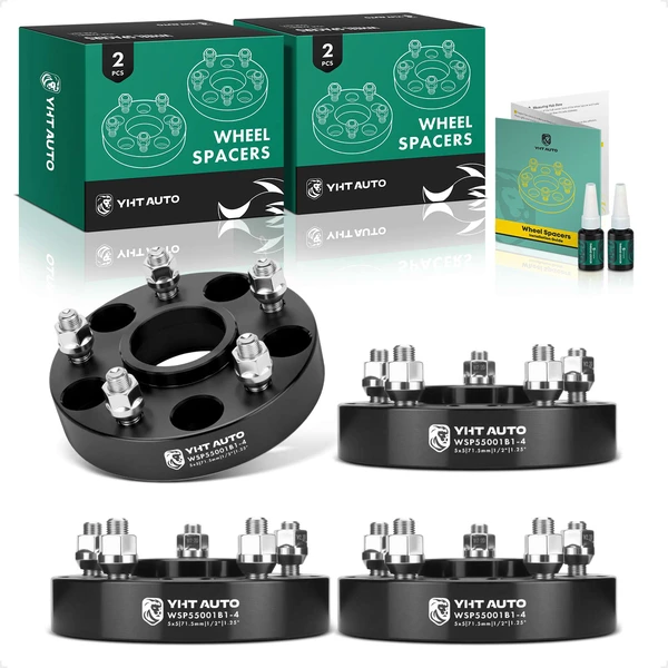 4 Pcs 1.25 inches Black 5x5 to 5x5 inches Wheel Spacers 0.5 inch x 20 71.5mm for 2006-2010 Jeep Commander