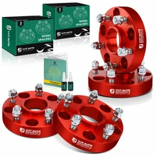 4 Pcs 1.25 inches Red 5x5 to 5x5 inches Wheel Spacers 0.5 inch x 20 71.5mm