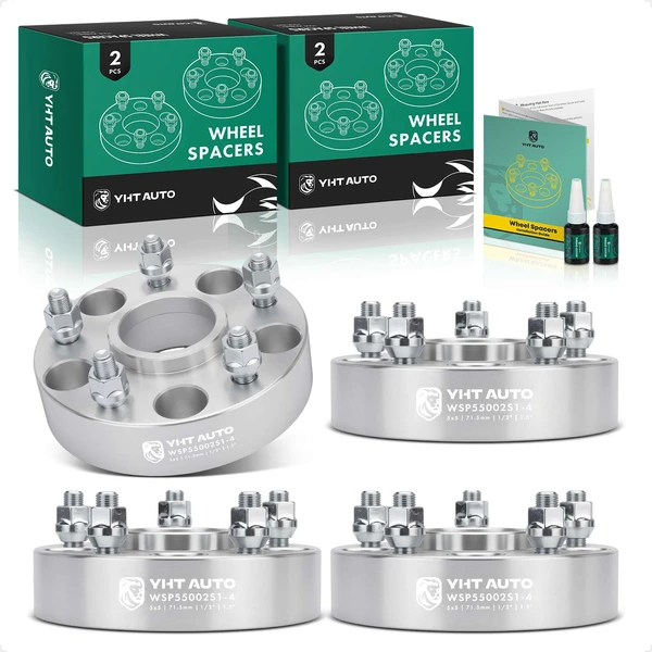 4 Pcs 1.5 inches Silver 5x5 to 5x5 inches Wheel Spacers 0.5 inch x 20 71.5mm for 1999-2010 Jeep Grand Cherokee