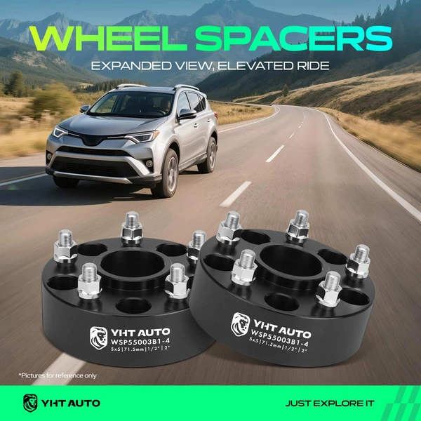 4 Pcs 2 inches Black 5x5 to 5x5 inches Wheel Spacers 0.5 inch x 20 71.5mm for Jeep Wrangler