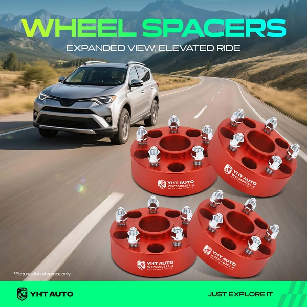 4 Pcs 2 inches Red 5x5 to 5x5 inches Wheel Spacers 0.5 inch x 20 71.5mm for Jeep Wrangler