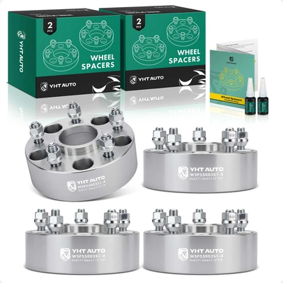 4 Pcs 2 inches Silver 5x5 to 5x5 inches Wheel Spacers 0.5 inch x 20 71.5mm