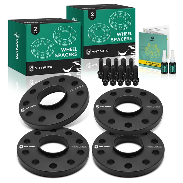 4 Pcs 0.59 inches Black 5x5.12 to 5x5.12 inches Wheel Spacers M14x1.5 71.6mm for Audi Q7 Porsche 911