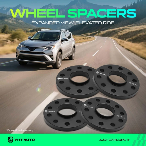 4 Pcs 0.59 inches Black 5x5.12 to 5x5.12 inches Wheel Spacers M14x1.5 71.6mm for Audi Q7 Porsche 911