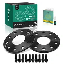 2 Pcs 0.28 inches Black 5x5.12 to 5x5.12 inches Wheel Spacers M14x1.5 71.6mm