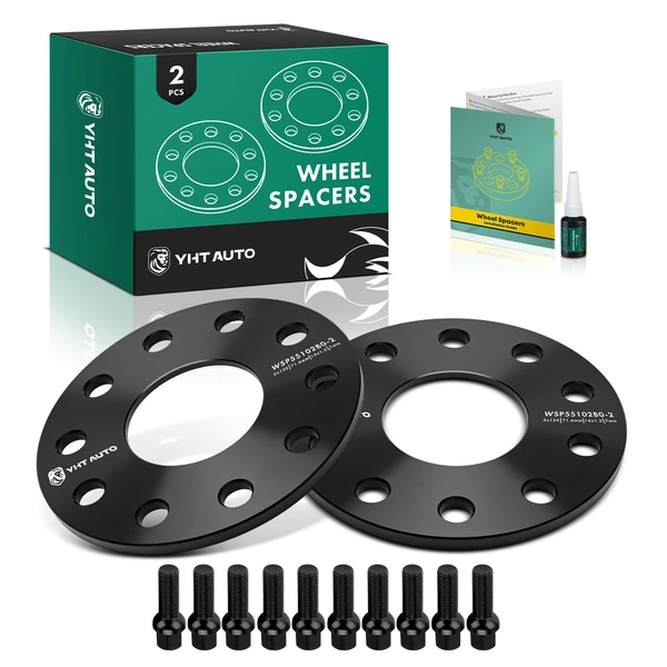 2 Pcs 0.28 inches Black 5x5.12 to 5x5.12 inches Wheel Spacers M14x1.5 71.6mm for Audi Q7 Porsche VW