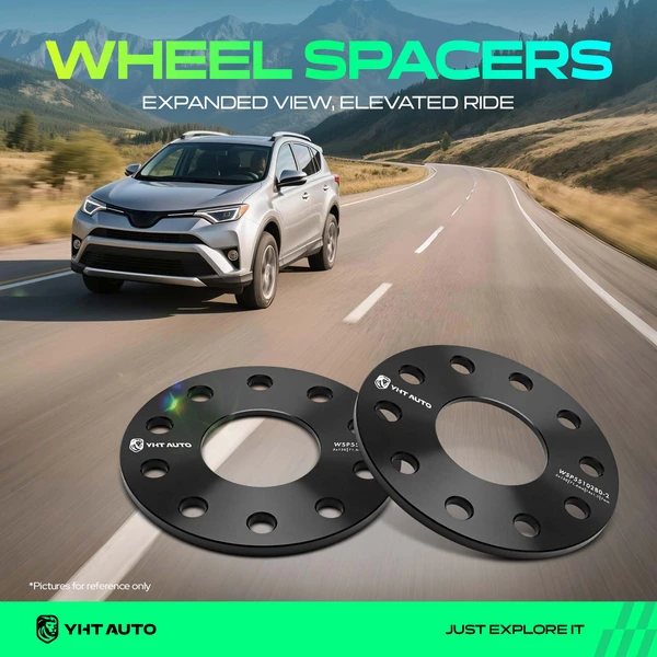 2 Pcs 0.28 inches Black 5x5.12 to 5x5.12 inches Wheel Spacers M14x1.5 71.6mm for Audi Q7 Porsche VW