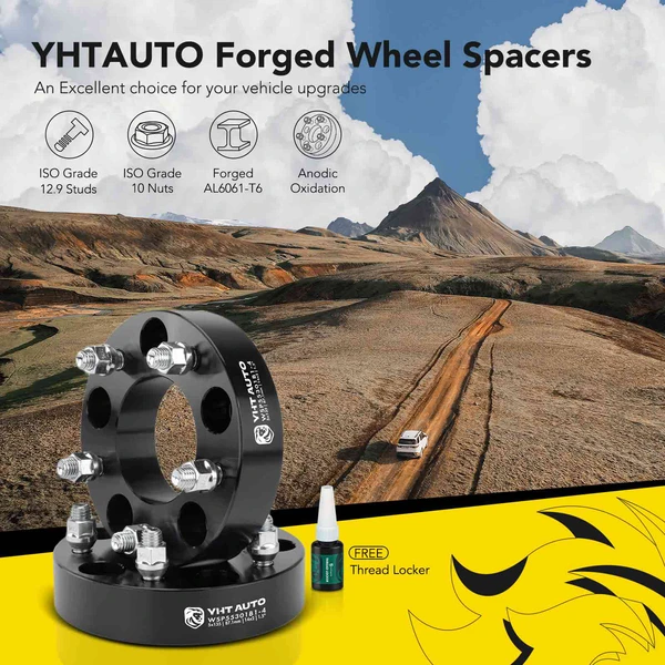 4 Pcs 1.5 inches Black 5x5.31 to 5x5.31 inches Wheel Spacers M14x2 87.1mm for Ford F-150 Lincoln