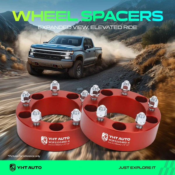 4 Pcs 2 inches Red 5x5.5 to 5x5.5 inches Wheel Spacers 0.5 inch x 20 108mm for 1966-1968 Jeep CJ6A