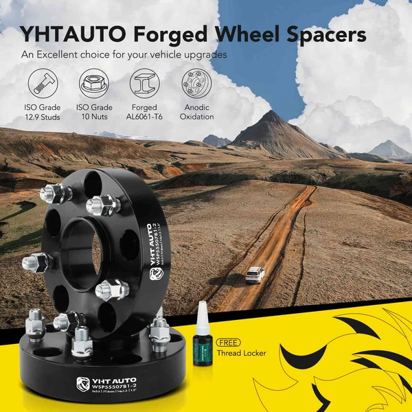 2 Pcs 1.5 inches Black 5x5.5 to 5x5.5 inches Wheel Spacers M14x1.5 77.8mm for 2019-2023 Ram 1500 Classic