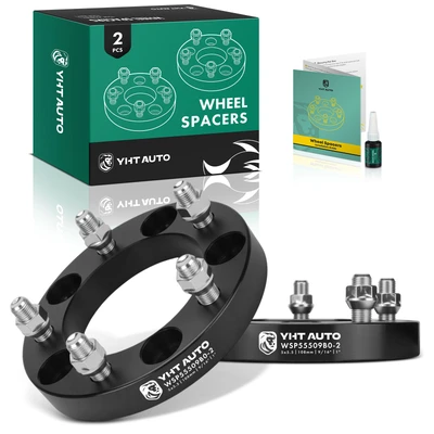 2 Pcs 1 inches Black 5x5.5 to 5x5.5 inches Wheel Spacers 0.5625 Inches 108mm