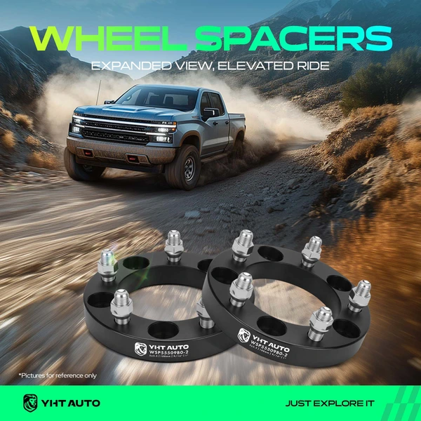 2 Pcs 1 inches Black 5x5.5 to 5x5.5 inches Wheel Spacers 0.5625 Inches 108mm for 2005-2011 Dodge Dakota
