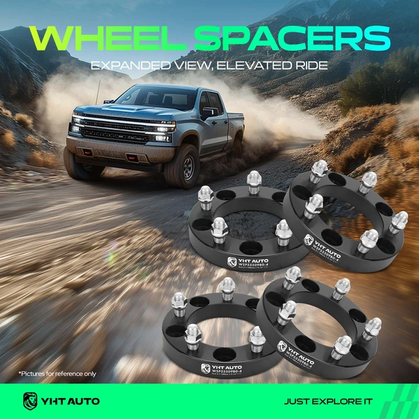 4 Pcs 1 inch Black 5x5.5 to 5x5.5 inches Wheel Spacers 0.5625 inch 108mm for 2011-2013 Ram 1500