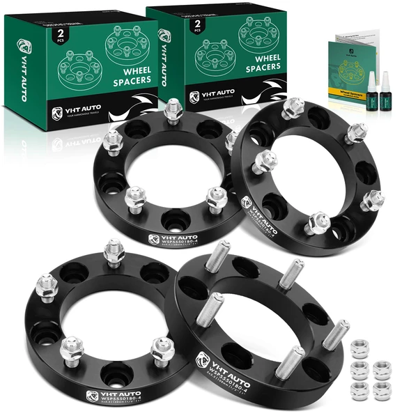 4 Pcs 1 inch Black 5x5.5 to 5x5.5 inches Wheel Spacers 0.5 inch x 20 108mm for 1999-2003 Dodge Ram 1500 Van