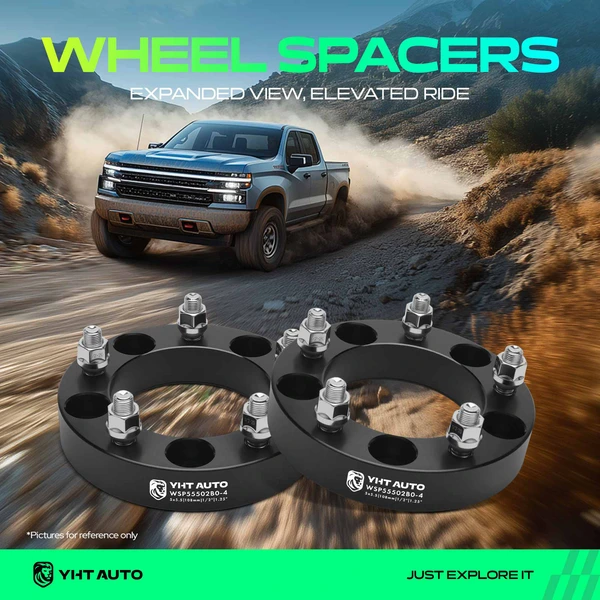 4 Pcs 1.25 inches Black 5x5.5 to 5x5.5 inches Wheel Spacers 0.5 inch x 20 108mm for Ford F-150